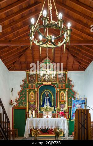 Spanien, Kanarische Inseln, Teneriffa, Masca, Ermita de la Immaculada Concepcion Kirche, innere Stockfoto