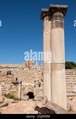 Zypern, Limassol, aka Lemesos. Kourion, antike Ruinen des Heiligtums von Apollo Hylaten, auch Apollon Hylatis genannt. Stockfoto