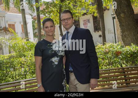 CARTAGENA 20151021 Kronprinzessin Victoria und Prinz Daniel bei einer Führung in Cartagena i Kolumbien Mittwoch, 21. Oktober 2015 Foto Jonas Ekstromer / TT / kod 10030 Stockfoto