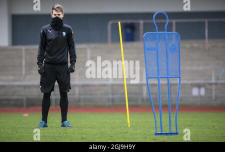 MALMO 2015-11-24 Markus Rosenberg von Malmo FF während des Trainings im Malmo Old Stadium in Malmo, Schweden, am 24. November 2015. Malmo FF wird am Mittwoch in Malmö gegen Paris Saint-Germain (PSG) in der UEFA Champions League Gruppe A spielen. Foto: Andreas Hillergren / TT / Kod 10600 Stockfoto