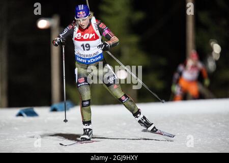 OSTERSUND 2015-12-03 die deutsche Miriam Goessner beim Einzelwettbewerb der Frauen über 15 km beim IBU Biathlon World Cup in Ostersund, Schweden, am 3. Dezember 2015. Foto: Christine Olsson / TT / ** SCHWEDEN AUS ** Stockfoto