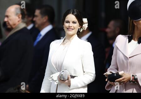 STOCKHOLM 2016-04-30 Prinzessin Sofia Geburtstagsfeier des Königs auf dem Äußeren Innenhof, dem Königspalast, Samstag, 30. April 2016. Foto: Christine Olsson / TT / Code 10430 Stockfoto