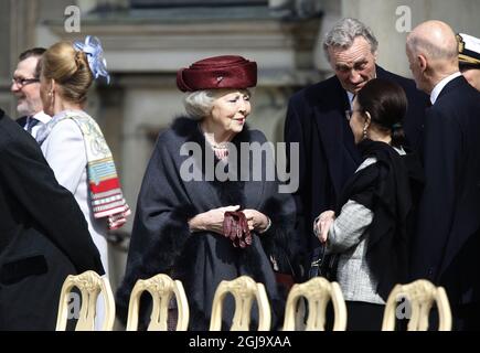 STOCKHOLM 2016-04-30 Geburtstagsfeier der Prinzessin Beatrix des Königs im Äußeren Innenhof, dem Königlichen Palast, Samstag, 30. April 2016. Foto: Christine Olsson / TT / Code 10430 Stockfoto