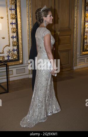 STOCKHOLM 2016-04-30 Prinzessin Madeleine beim Bankett im Königspalast anlässlich der Geburtstagsfeier des Königs, Samstag, 30. April 2016. Foto: Henrik Montgomery / TT / Code 10060 Stockfoto