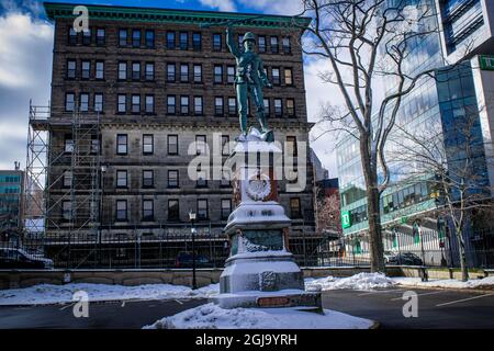 South African war Memorial im Innenhof des Province House, gegenüber dem Kenny-Dennis Building. Im Winter Stockfoto