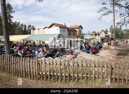 NORRKOPING 20160501 die Welt von 'Bamse' im Kolmarden Zoo Bamse ('der stärkste Bär der Welt') ist ein schwedischer Cartoon. Foto: Stefan Jerrevang / TT / Kod 60160 Stockfoto