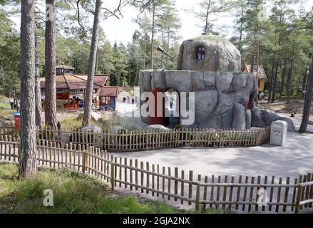 NORRKOPING 20160501 die Welt von 'Bamse' im Kolmarden Zoo Bamse ('der stärkste Bär der Welt') ist ein schwedischer Cartoon. Foto: Stefan Jerrevang / TT / Kod 60160 Stockfoto