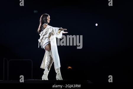 STOCKHOLM 2016-07-04 Rihanna tritt mit ihrer Anti World Tour in der Tele2 Arena in Stockholm auf; Schweden, 4. Juli 2016. Foto: Marcus Ericsson / TT / Kod 11470 Stockfoto