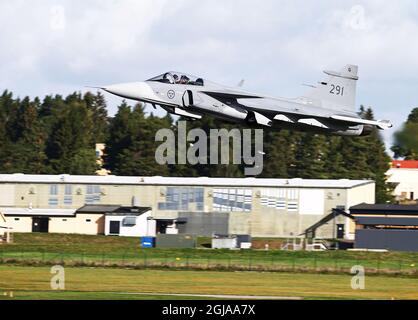 MALMSLATT 2016-08-28 JAS 39 C Gripen Luftjäger, Kampfjet Foto Jeppe Gustafsson / TT / Kod 71935 Uniform, Militär, Waffe Stockfoto