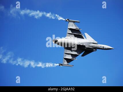 MALMSLATT 2016-08-28 JAS 39 C Gripen Luftjäger, Kampfjet Foto Jeppe Gustafsson / TT / Kod 71935 Uniform, Militär, Waffe Stockfoto