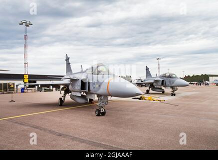 MALMSLATT 2016-08-28 JAS 39 C Gripen Luftjäger, Kampfjet Foto Jeppe Gustafsson / TT / Kod 71935 Uniform, Militär, Waffe Stockfoto