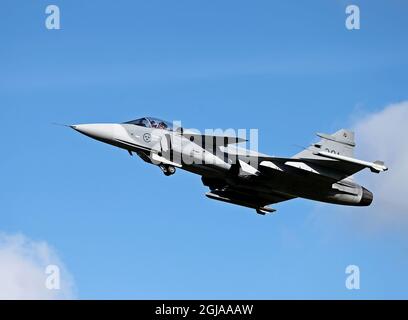 MALMSLATT 2016-08-28 JAS 39 C Gripen Luftjäger, Kampfjet Foto Jeppe Gustafsson / TT / Kod 71935 Uniform, Militär, Waffe Stockfoto