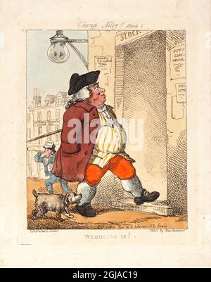 Watschelnd! 1799 Künstler: Thomas Rowlandson (1756-1827) ein englischer Künstler und Karikaturist der georgischen Ära. Als sozialer Beobachter war er ein produktiver Künstler und Druckerei. Quelle: Thomas Rowlandson/Alamy Stockfoto