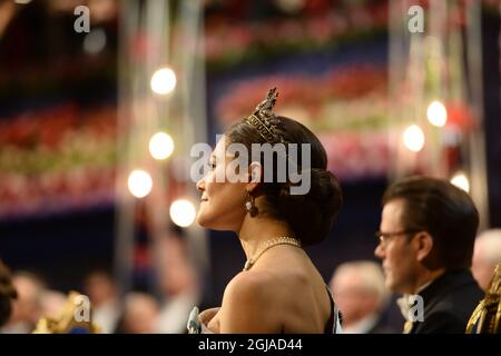 STOCKHOLM 2016-12-10 Kronprinzessin Victoria und Prinz Daniel während der Nobelpreisverleihung in der Konzerthalle in Stockholm, Schweden, am 10. Dezember 2016. Foto: Henrik Montgomery / TT kod 10060 Stockfoto