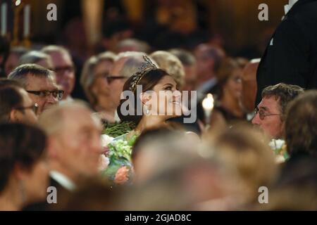 STOCKHOLM 2016-12-10 Kronprinzessin Victoria von Schweden während des Nobelpreisbanketts 2016 im Rathaus von Stockholm am 10. Dezember 2016. Foto: Henrik Montgomery / TT kod 10060 Stockfoto