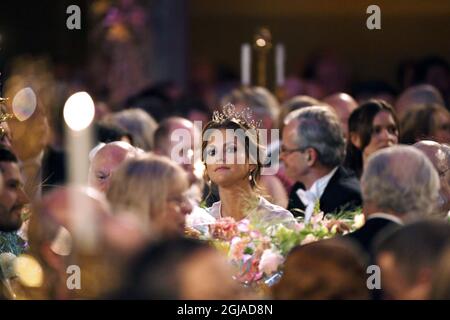 STOCKHOLM 2016-12-10 Kronprinzessin Victoria von Schweden während des Nobelpreisbanketts 2016 im Rathaus von Stockholm am 10. Dezember 2016. Foto: Henrik Montgomery / TT kod 10060 Stockfoto