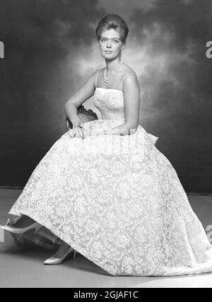 ARKIV 1963 Prinzessin Birgitta von Schweden im Galadress Foto: TT / kod 1901 Stockfoto