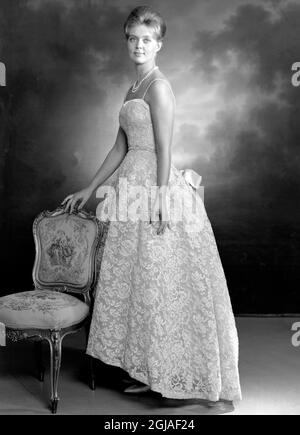 ARKIV 1963 Prinzessin Birgitta von Schweden im Galadress Foto: TT / kod 1901 Stockfoto