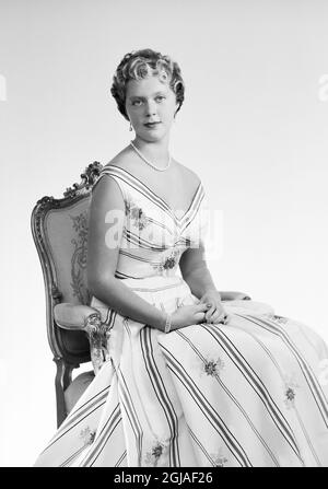 ARKIV 1952 Prinzessin Birgitta von Schweden im Galadress Foto: TT / kod 1901 Stockfoto