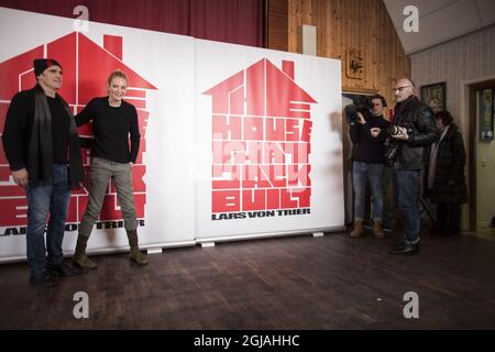 BENGTSFORS 2017-03-07 die US-Schauspieler Matt Dillon und Uma Thurman bei einem Pressegespräch über den neuen Film des dänischen Regisseurs Lars von Trier „The House that Jack Built“ in Bengtsfors, Schweden, 7. März 2017. Foto: Bjorn Larsson Rosvall / TT / kod 9200 Stockfoto