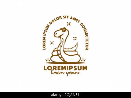 Schlangenlinien-Kunst mit Lorem ipsum-Text-Design Stock Vektor