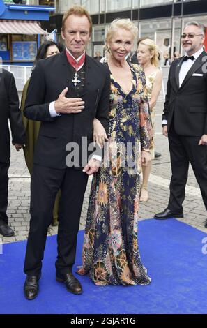 STOCKHOLM 2017-06-15 Polar Music Prize Sting und seine Frau Trudie Styler bei den Polar Music Prize Awards am 15. Juni 2017 in Konserthuset in Stockholm, Schweden. Foto: Anders Wiklund / TT / kod 10040 Stockfoto