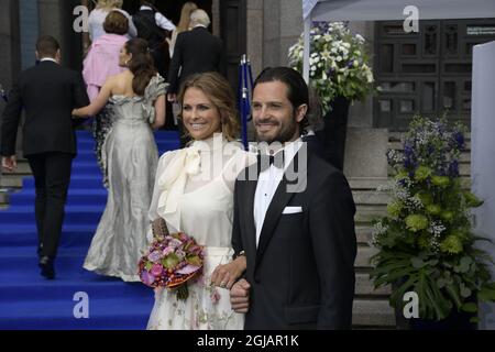 STOCKHOLM 2017-06-15 Prinzessin Madeleine und Prinz Carl Philip bei der Ankunft zum Polar-Preis im Konzertsaal von SAtockholm, Schweden Foto: Anders Wiklund / TT / kod 10040 Stockfoto