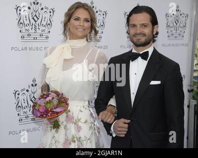 STOCKHOLM 2017-06-15 Prinzessin Madeleine und Prinz Carl Philip bei der Ankunft zum Polar-Preis im Konzertsaal von SAtockholm, Schweden Foto: Anders Wiklund / TT / kod 10040 Stockfoto