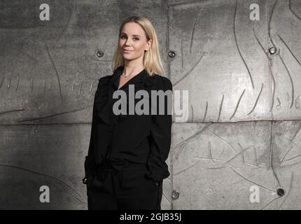 KOPENHAGEN 2017-12-06 die Schauspielerin Sofia Helin wird vor Beginn der vierten Staffel der dänisch-schwedischen Fernsehserie „Bron 4“ (die Brücke) in Kopenhagen bei einem Pressegespräch gesehen. Dänemark am Mittwoch. Foto: Johan Nilsson / TT / Kod 50090 Stockfoto