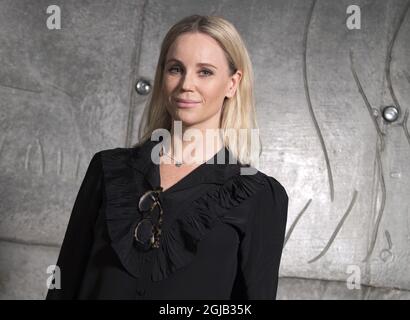 KOPENHAGEN 2017-12-06 die Schauspielerin Sofia Helin wird vor Beginn der vierten Staffel der dänisch-schwedischen Fernsehserie „Bron 4“ (die Brücke) in Kopenhagen bei einem Pressegespräch gesehen. Dänemark am Mittwoch. Foto: Johan Nilsson / TT / Kod 50090 Stockfoto