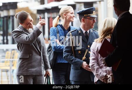 MALMO 20180323 Kronprinzessin Victoria bei der Ankunft im Form Design Center in Malmo. Foto: Andreas Hillergren / TT kod 1006 Stockfoto