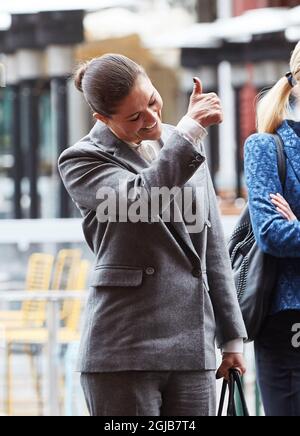 MALMO 20180323 Kronprinzessin Victoria bei der Ankunft im Form Design Center in Malmo. Foto: Andreas Hillergren / TT kod 1006 Stockfoto