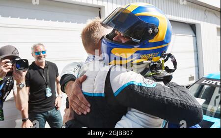 RING KNUTSTORP 2018-05-05 Prinz Carl Philip in seinem Lotus Evora GT4 während des schwedischen GT-Autorennens in Ring Knutstorp Schweden am Samstag, den 6. Mai 2018. Foto: Andreas Hillergren / TT / kod 10600 Stockfoto