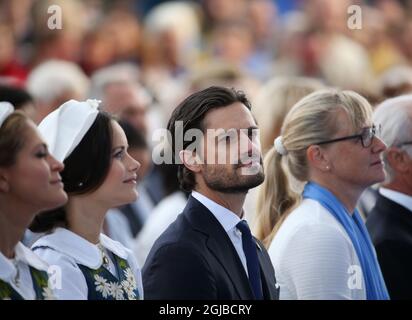 STOCKHOLM 20180606 Prinzessin Sofia und Prinz Carl Philip während der traditionellen Nationalfeiertage in Skansen in Stockholm. Foto: Soren Andersson / TT / Code 1037 Stockfoto