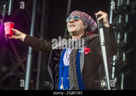 SOLVESBORG 20180606 die Quireboys treten am 06. Juni 2018 während des Sweden Rock Festivals in Norje, außerhalb von Solvesborg in Südschweden, auf. Foto: Claudio Bresciani / TT / Code 10090 Stockfoto