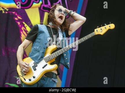 SOLVESBORG 20180607 Glenn Hughes treten am 07. Juni 2018 beim Sweden Rock Festival in Norje, außerhalb von Solvesborg in Südschweden, auf. Foto: Claudio Bresciani / TT / Code 10090 Stockfoto