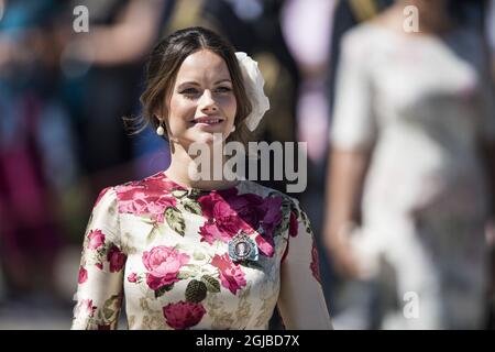 STOCKHOLM 2018-06-08 Prinzessin Sofia während der Taufe von Prinzessin Madeleine und Chris O’Neill’s Tochter Prinzessin Adrienne Foto: Pontus Lundahl / TT / kod 10050 Stockfoto