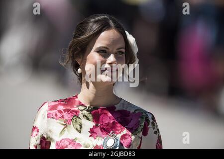 STOCKHOLM 2018-06-08 Prinzessin Sofia während der Taufe von Prinzessin Madeleine und Chris O’Neill’s Tochter Prinzessin Adrienne Foto: Pontus Lundahl / TT / kod 10050 Stockfoto