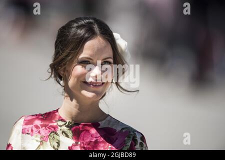 STOCKHOLM 2018-06-08 Prinzessin Sofia während der Taufe von Prinzessin Madeleine und Chris O’Neill’s Tochter Prinzessin Adrienne Foto: Pontus Lundahl / TT / kod 10050 Stockfoto