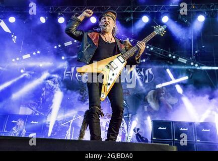 SOLVESBORG 20180608 die schwedische Heavy Metal-Band Heavy Load tritt am 08. Juni 2018 beim Sweden Rock Festival in Norje, außerhalb von Solvesborg, in Südschweden, auf. Foto: Claudio Bresciani / TT / Code 10090 Stockfoto