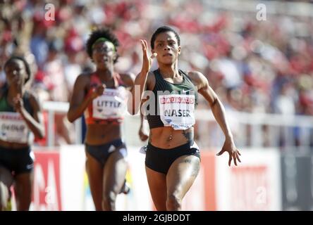 Salwa Eid Naser, Bahrain, tritt am 10. Juni 2018 beim IAAF Diamond League 2018 Meeting im Stockholmer Olympiastadion in Stockholm, Schweden, um den 400-m-Lauf der Frauen zu gewinnen. Foto: Christine Olsson / TT / Code 10430 Stockfoto