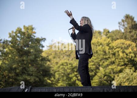 GÖTEBORG 2018-08-09 Patti Smith tritt auf dem Musikfestival Way Out West in Göteborg, Schweden, am 9. August 2018 auf. Foto Bjorn Larsson Rosvall / TT / Kod 9200 Stockfoto