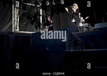 GÖTEBORG 2018-08-09 Patti Smith tritt auf dem Musikfestival Way Out West in Göteborg, Schweden, am 9. August 2018 auf. Foto Bjorn Larsson Rosvall / TT / Kod 9200 Stockfoto