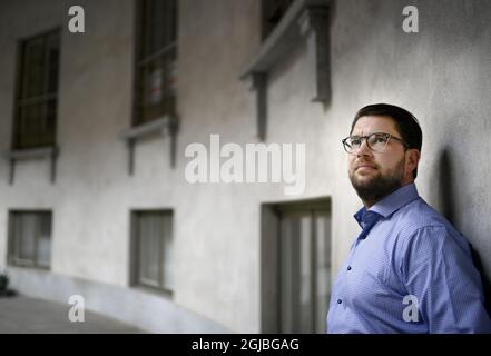 STOCKHOLM 2018-08-16 Jimmie Akesson, schwedischer Politiker und Parteivorsitzende der Schwedischen Demokraten. Foto: Pontus Lundahl / TT / kod 10050 Stockfoto