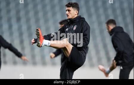 Besiktas Mustafa Pektemek nimmt am 03. Oktober 2018 an einer Trainingseinheit im Malmo Stadion, Malmö, Schweden, Teil. Besiktas wird am 04. Oktober in Malmö beim Spiel der UEFA Europa League Malmo FF spielen. Foto: Andreas Hillergren / TT / kod 10600 Stockfoto