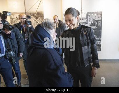 Kronprinzessin Victoria mit Ann-Christine Andersson bei ihrem Besuch bei der Schwedischen Agentur für Marine- und Wassermanagement in Göteborg, Schweden, am Mittwoch, 30. Januar 2019 Foto Bjorn Larsson Rosvall / TT kod 9200 Stockfoto