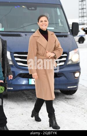 STOCKHOLM 2019-02-05 Kronprinzessin Victoria besucht eines der kommunal geführten Unternehmen der Wasser- und Abfallwirtschaft, das sich in Stockholm Vatten och AvfallÂ´s befindet. Foto: Fredrik Sandberg / TT kod 10080 Stockfoto