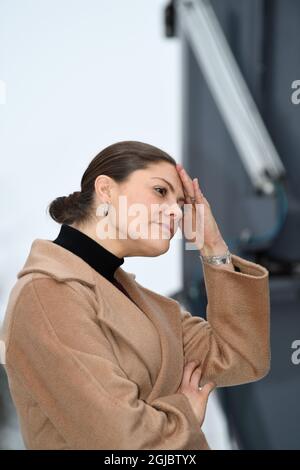 STOCKHOLM 2019-02-05 Kronprinzessin Victoria besucht eines der kommunal geführten Unternehmen der Wasser- und Abfallwirtschaft, das sich in Stockholm Vatten och AvfallÂ´s befindet. Foto: Fredrik Sandberg / TT kod 10080 Stockfoto