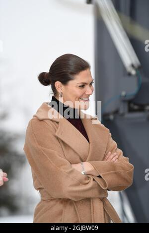 STOCKHOLM 2019-02-05 Kronprinzessin Victoria besucht eines der kommunal geführten Unternehmen der Wasser- und Abfallwirtschaft, das sich in Stockholm Vatten och AvfallÂ´s befindet. Foto: Fredrik Sandberg / TT kod 10080 Stockfoto