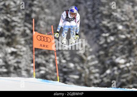 Lindsey Vonn, USA, während der Damen-Abfahrt bei den FIS Alpinen Ski-Weltmeisterschaften in are, Schweden, 10. Februar 2019 Photo anders Wiklund / TT Code 10040 Stockfoto